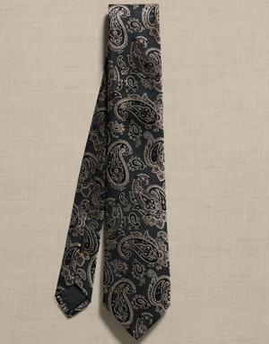 Paisley Silk Tie black