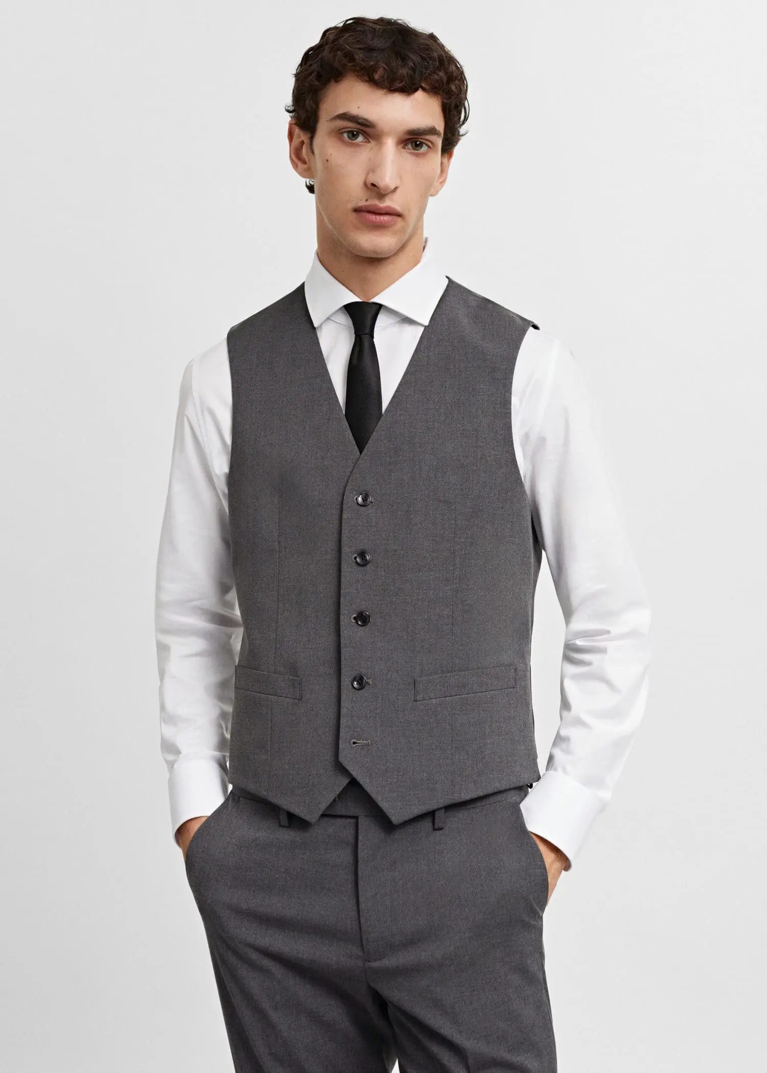 Mango Slim-fit suit waistcoat. 1