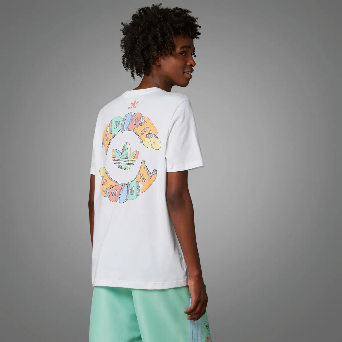 Adidas Enjoy Summer Front/Back Graphic T-Shirt. 2