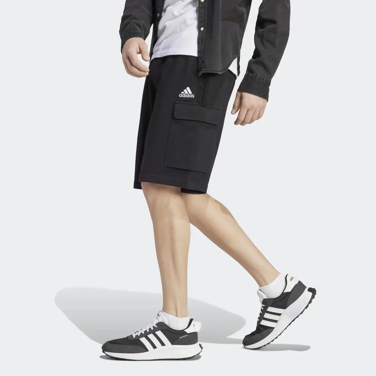Adidas Essentials French Terry Cargo Shorts. 2