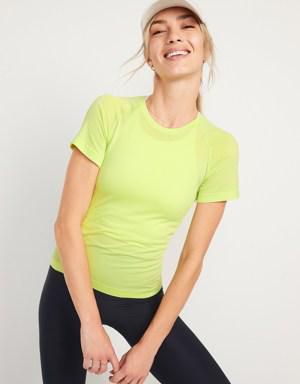 Fitted Seamless Performance T-Shirt for Women yellow