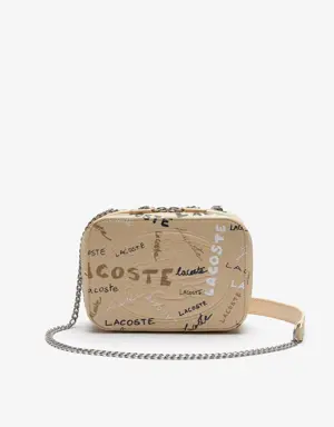 Women’s Croco Crew Print Grained Leather Zip Shoulder Bag