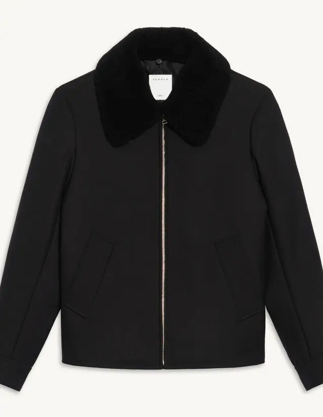 Sandro Jacket with detachable sheepskin collar. 2