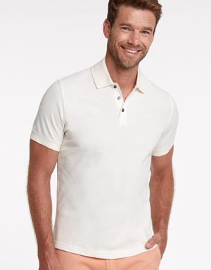 Pike Pamuk Kırık Beyaz Polo T-Shirt