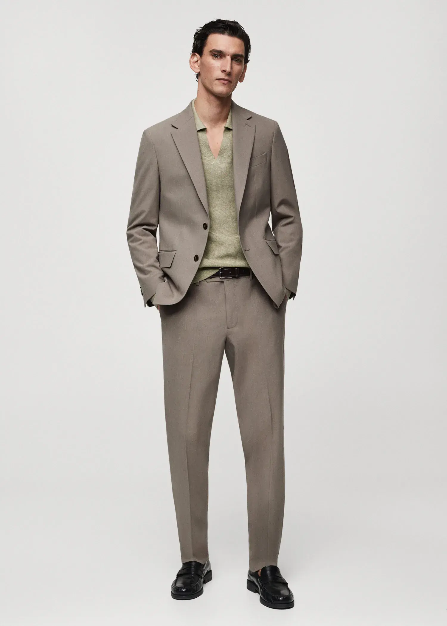 Mango Slim-fit wool suit blazer. 2