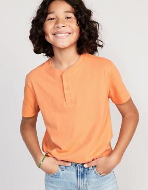 Short-Sleeve Henley T-Shirt for Boys orange