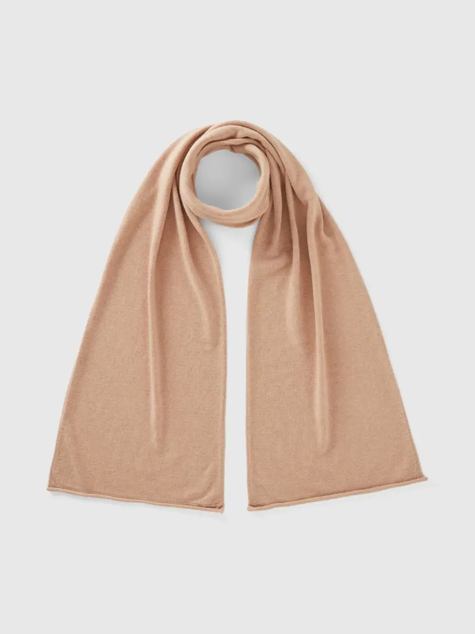 Benetton beige cashmere blend scarf. 1