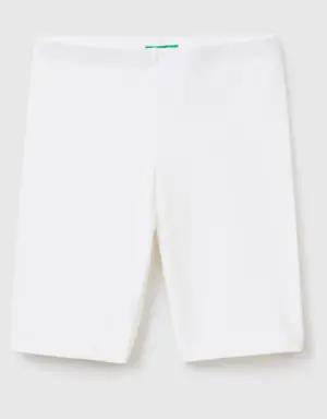 short leggings in stretch cotton