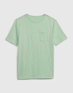 Kids 100% Organic Cotton Pocket T-Shirt green