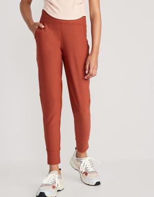 High-Waisted PowerSoft 7/8-Length Joggers for Girls red