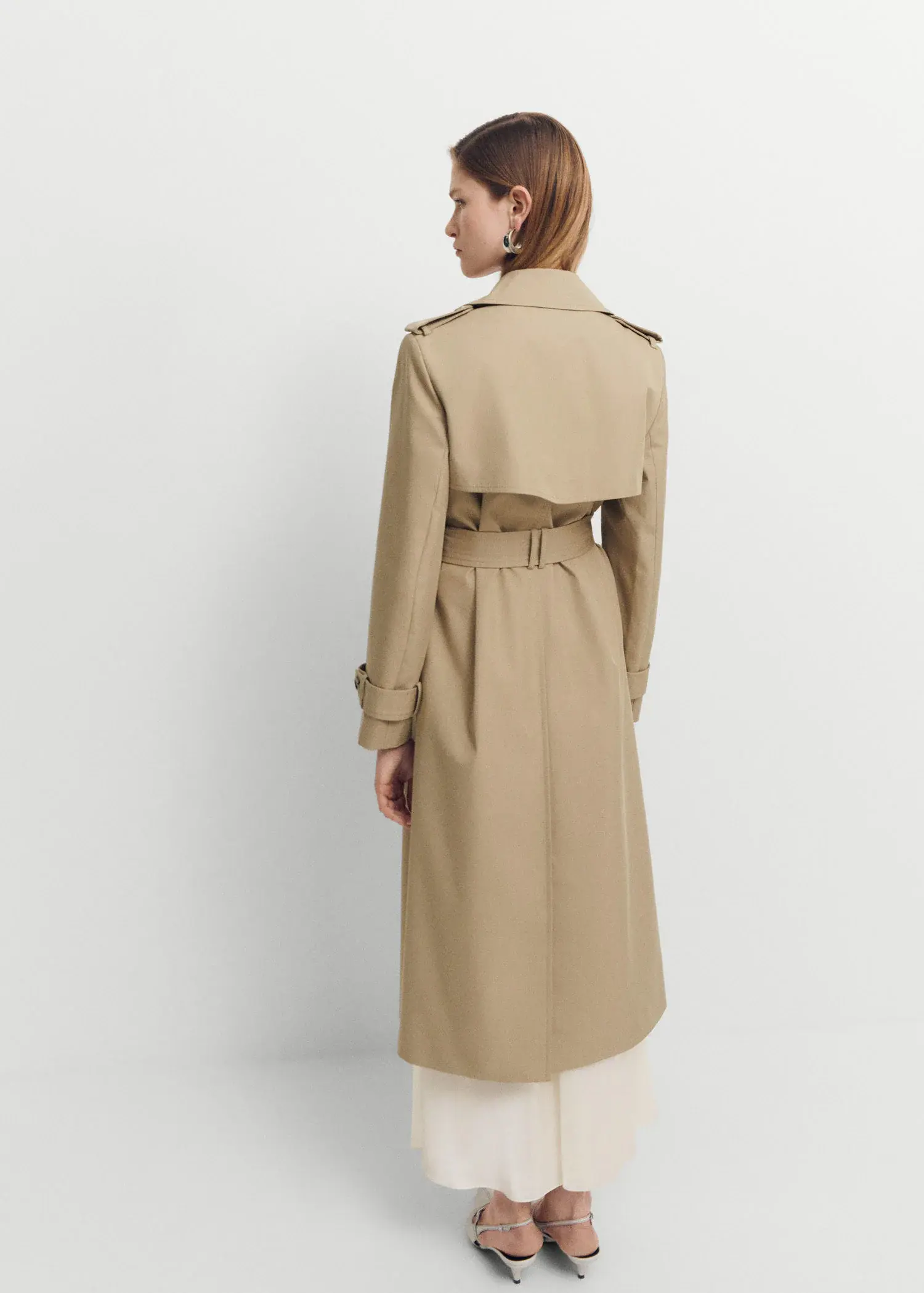 Mango Double-breasted cotton trench coat. 3