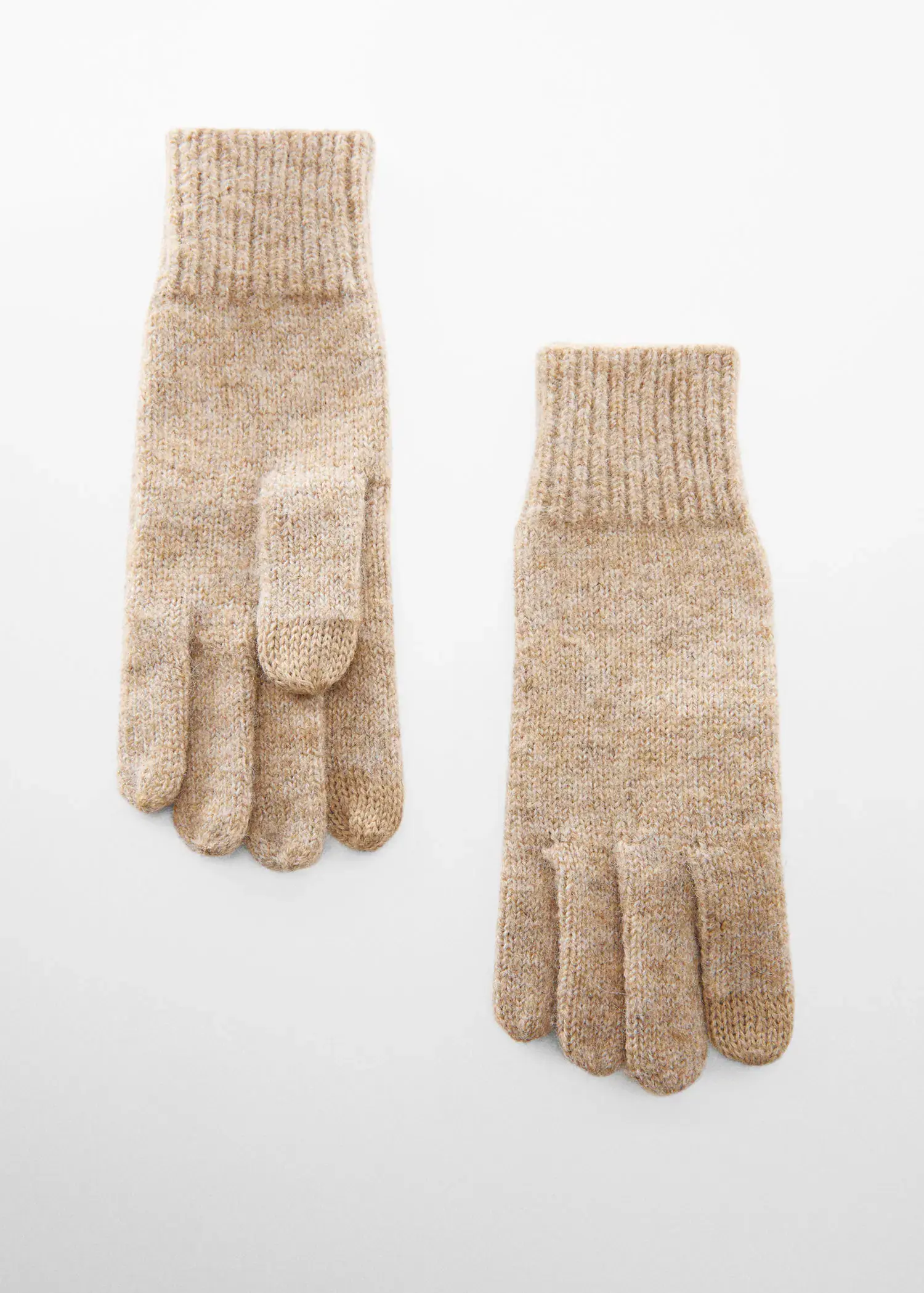 Mango Ribbed knit gloves. 1