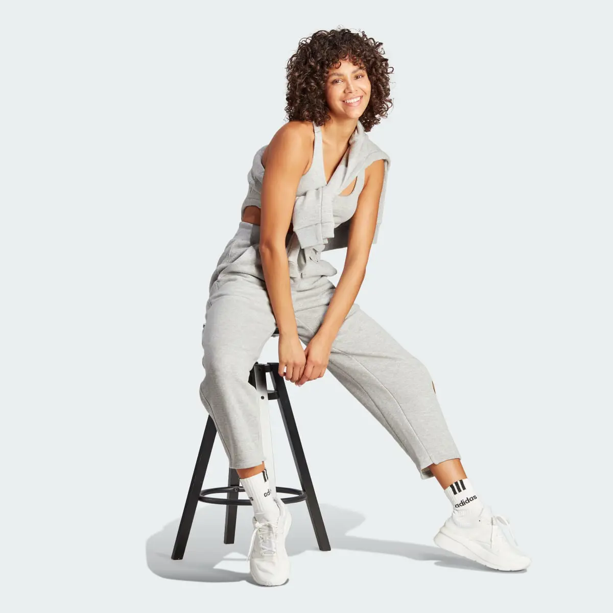 Adidas Lounge French Terry Barrel-Leg Pants. 3