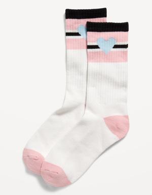 Heart Striped Tube Socks for Adults multi