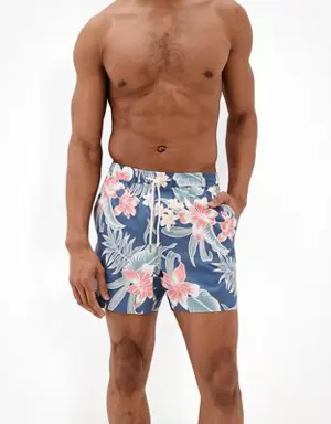 5" Floral Swim Trunk