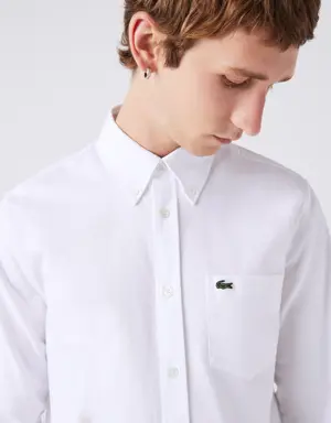 Lacoste Camisa de algodão Oxford regular fit para homem