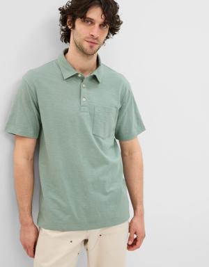 Gap Slub Pocket Polo Shirt green