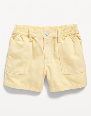 Elasticized Waist Workwear Non-Stretch Jean Shorts for Girls multi