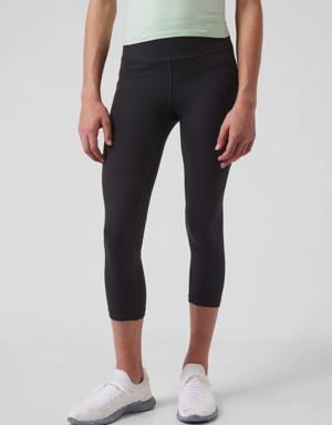 Athleta Girl High Rise Stash Your Treasures Capri black