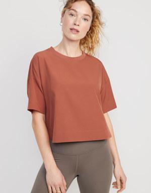 StretchTech Cropped T-Shirt for Women red