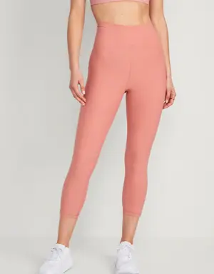 Old Navy Extra High-Waisted PowerLite Lycra® ADAPTIV Cropped Leggings for Women pink