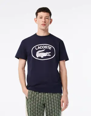 Lacoste Herren T-Shirt aus Baumwolle mit Ton-in-Ton Logo