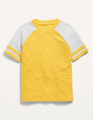 Raglan-Sleeve Slub-Knit T-Shirt for Toddler Boys yellow