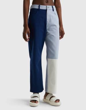 cropped color block trousers