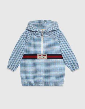 Baby gingham jersey jacket with Web