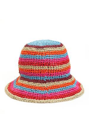 Colorblocked Trok Detaylı Kadın Şapka