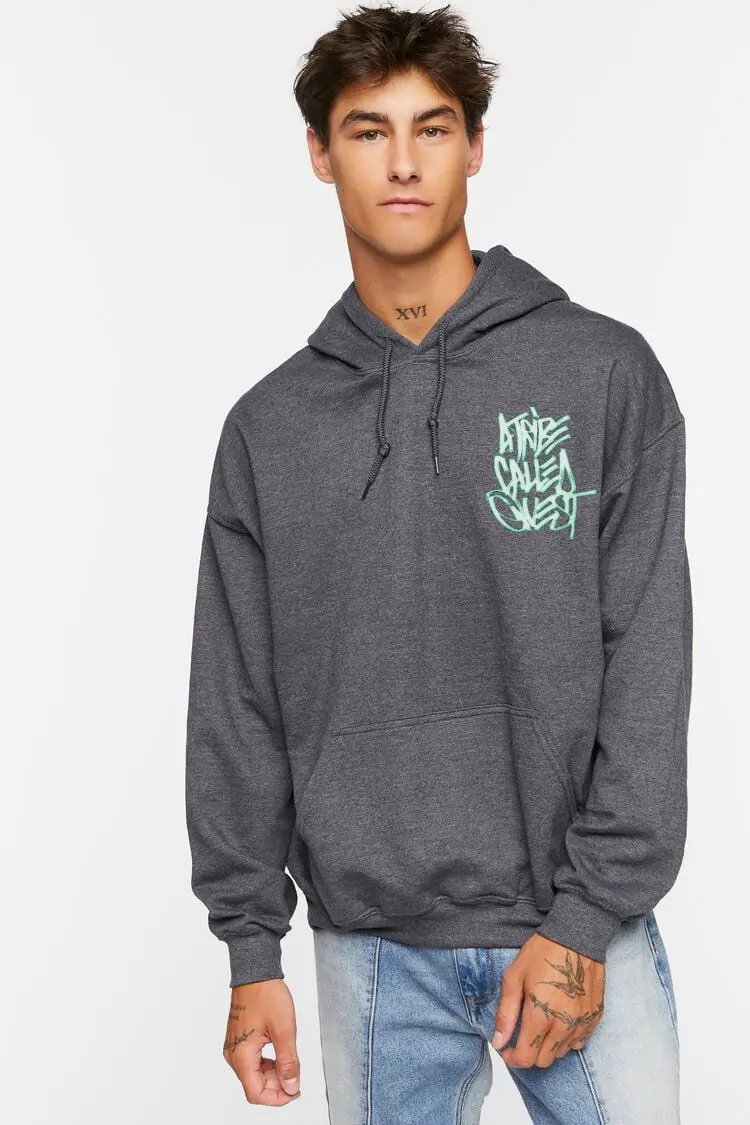 Forever 21 Forever 21 A Tribe Called Quest Graphic Hoodie Heather Grey/Multi. 1
