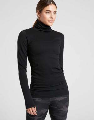 Athleta Flurry Blizzard Seamless Turtleneck black