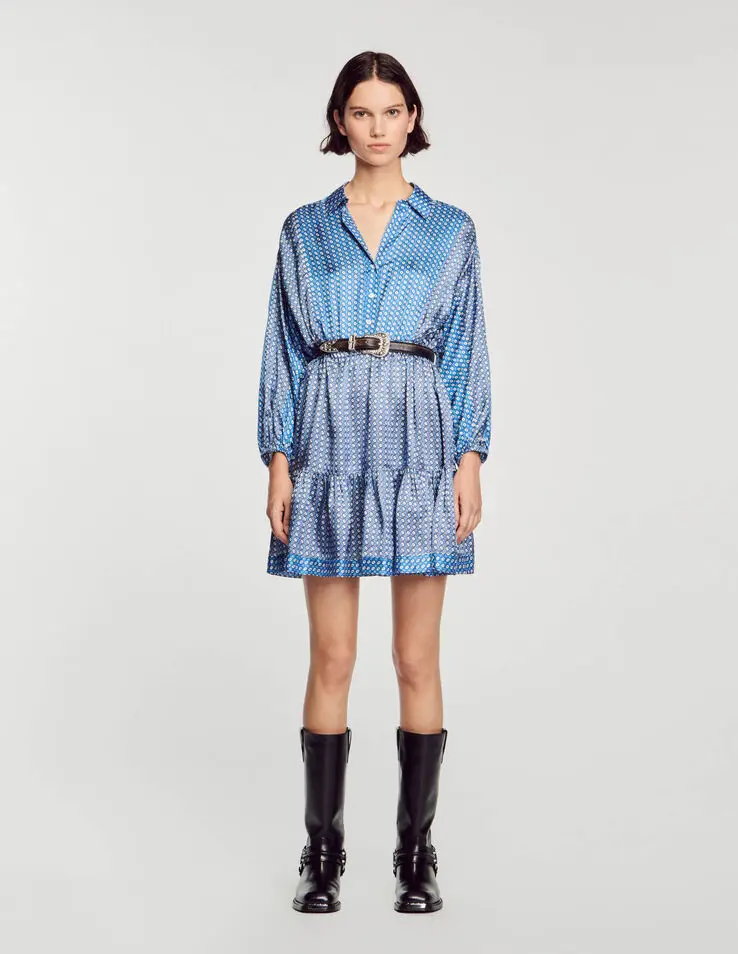 Sandro Short tie-print dress Login to add to Wish list. 1