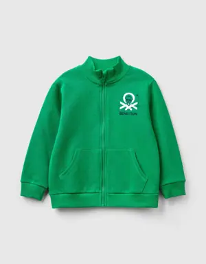 sweatshirt in organic cotton with zip