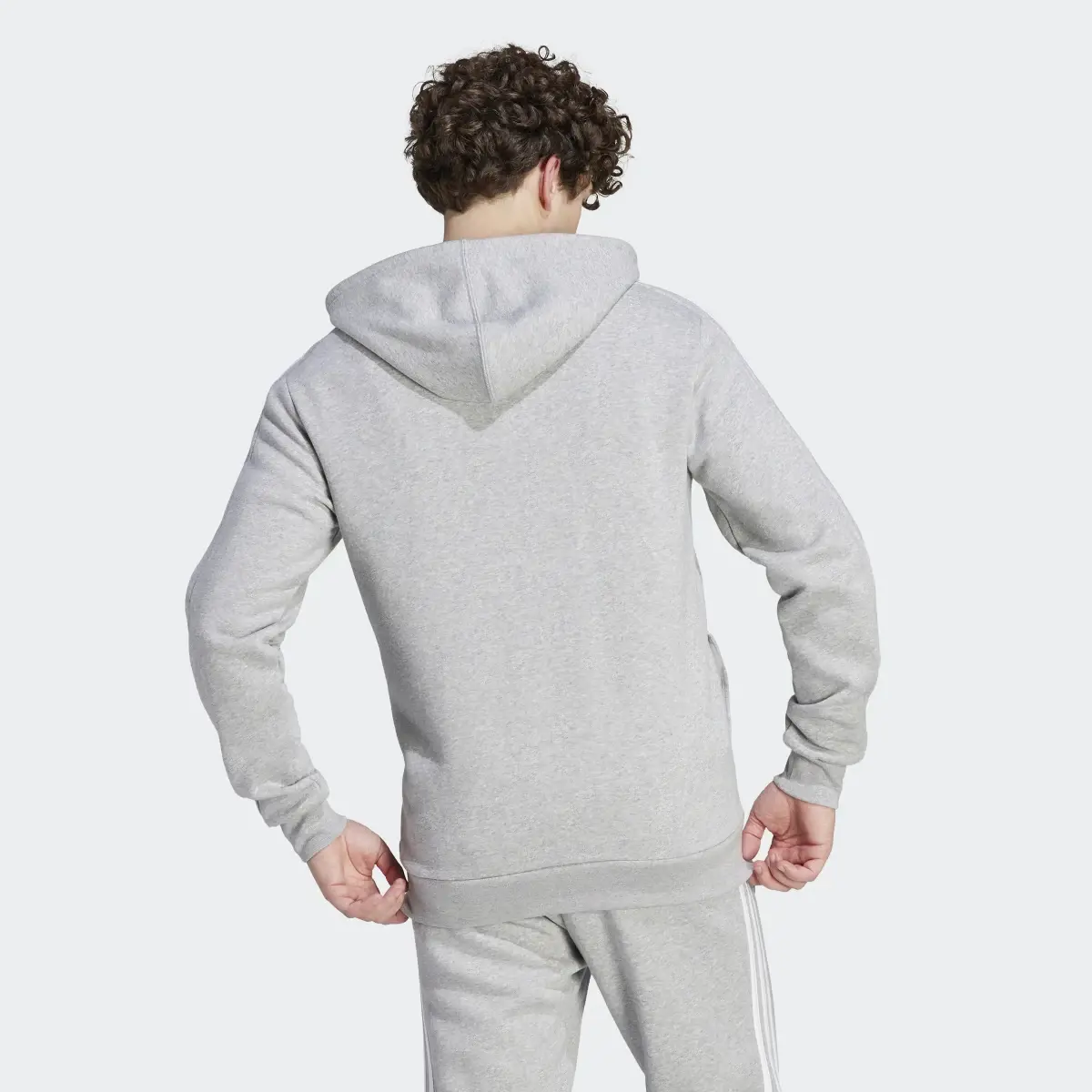 Adidas Felpa con cappuccio Essentials Fleece 3-Stripes Full-Zip. 3