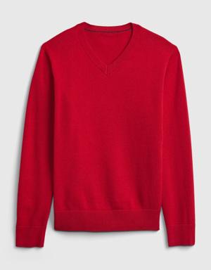 Kids Organic Cotton Uniform Sweater red