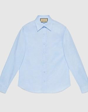 Oxford cotton shirt with embroidery