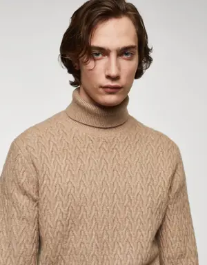 Mango Braided turtleneck sweater