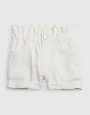 Toddler Just Like Mom Denim Shorts with Washwell white