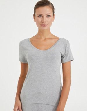 Silverline Kadın T-shirt Gri-Melanj.