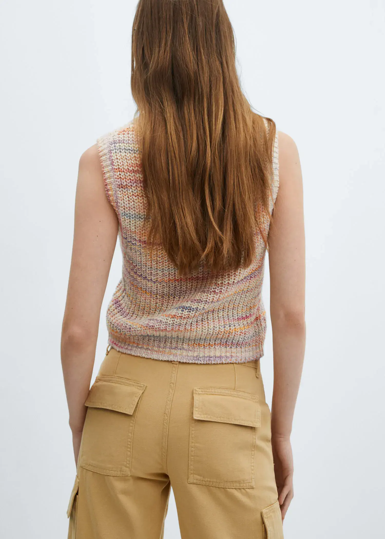 Mango Multi-coloured knitted vest. 3