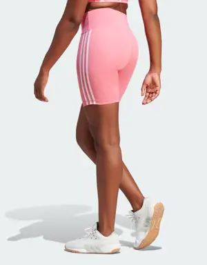 Training Essentials 3-Stripes High-Waisted Short Leggings