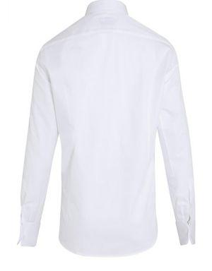 Beyaz Regular Fit Desenli 100% Pamuk Uzun Kol Manşetli Gömlek