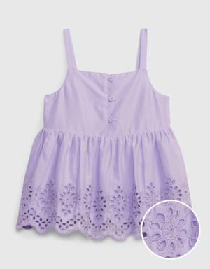 Toddler Eyelet Peplum Tank Top purple