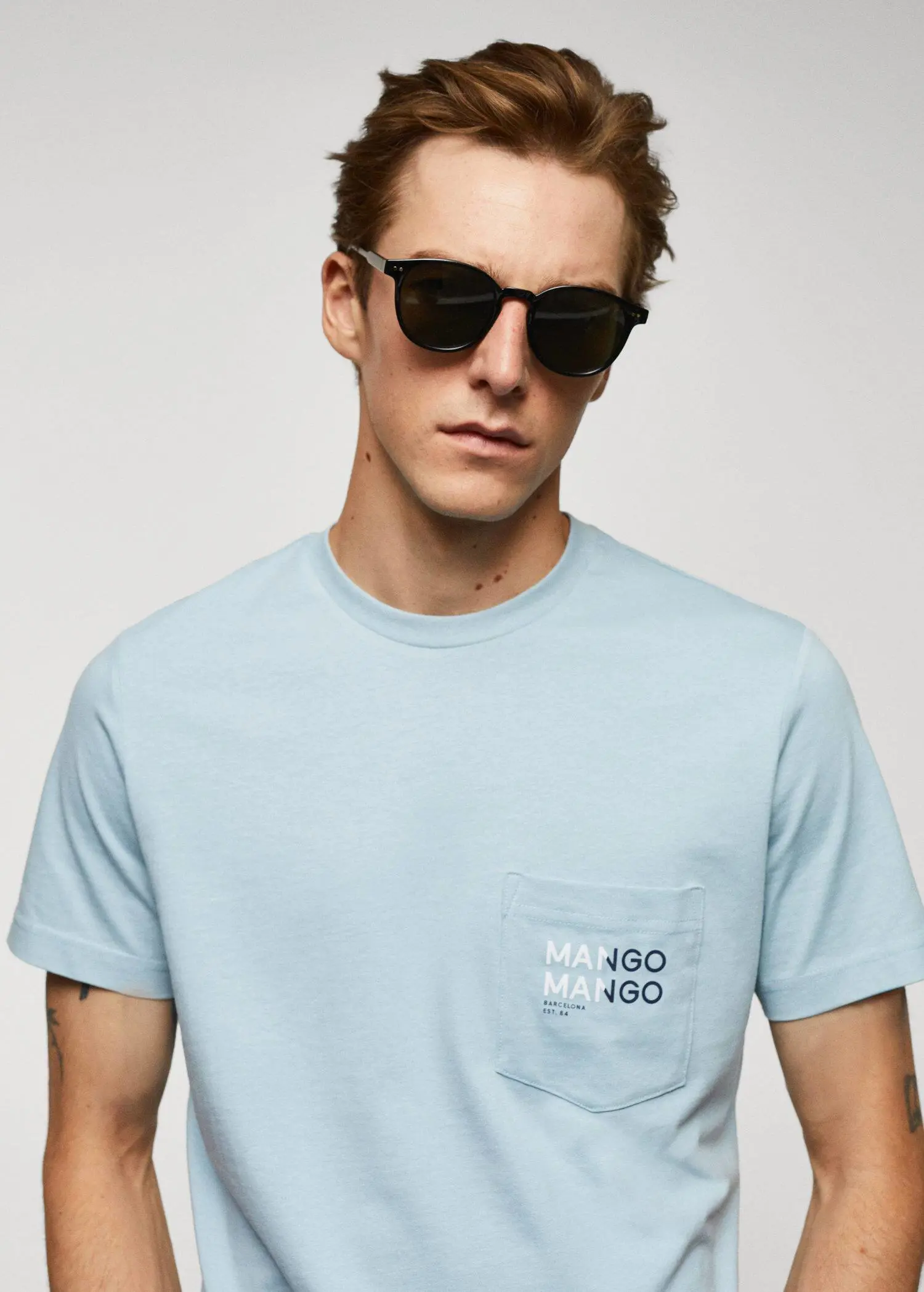Mango Logo baskılı pamuklu tişört. 1