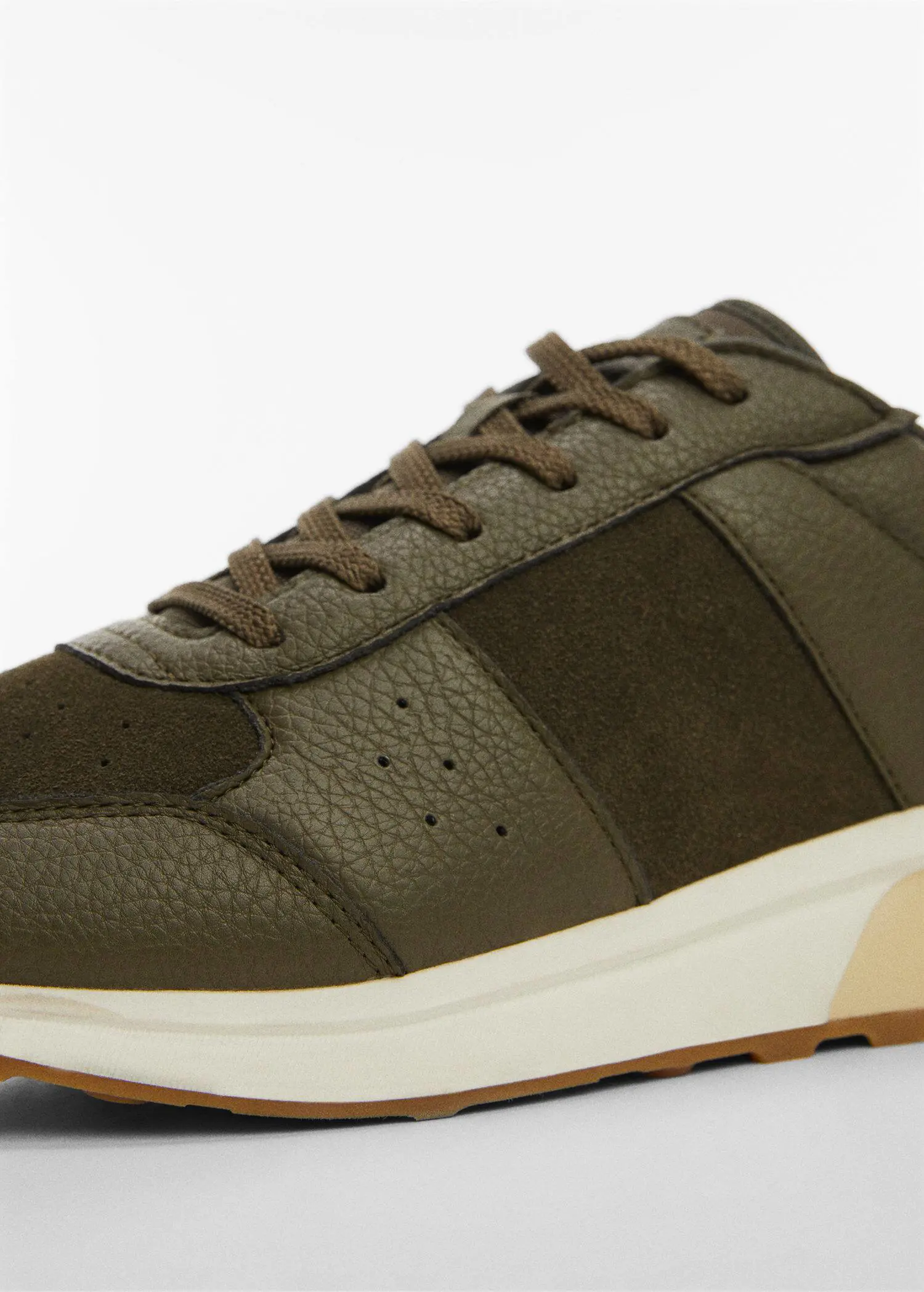 Mango Leather mixed sneakers. 2
