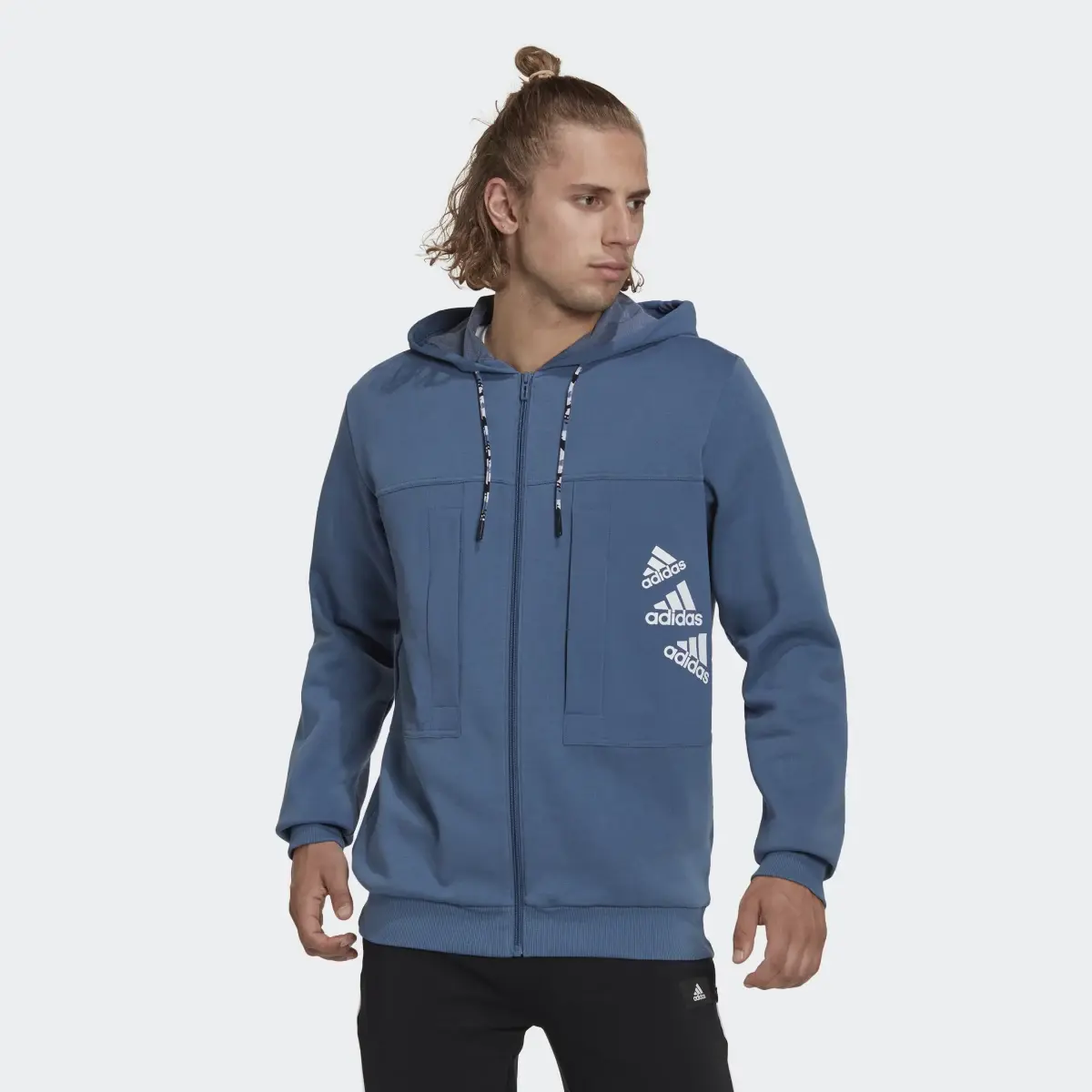 Adidas Essentials BrandLove Fleece Full-Zip Hoodie. 2