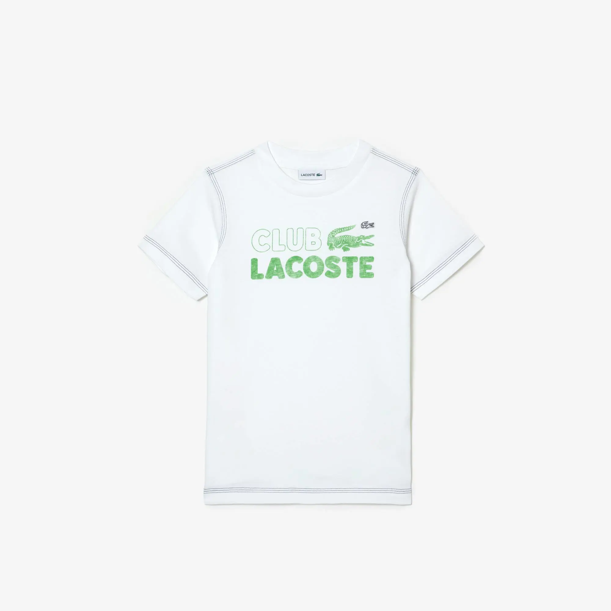 Lacoste Camiseta infantil en algodón ecológico con estampado de la marca. 2