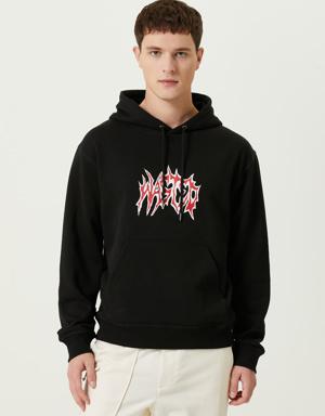 Monster Siyah Kapüşonlu Logolu Sweatshirt