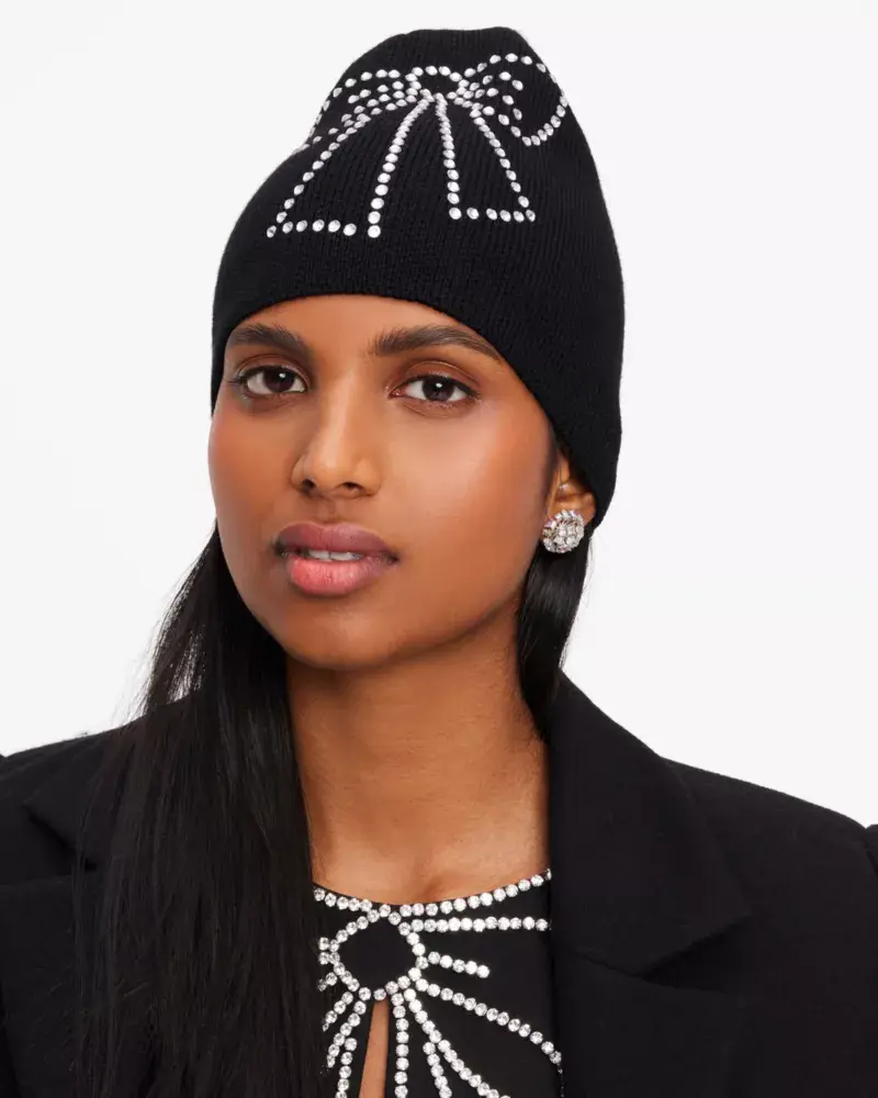 Kate Spade Trompe L'oeil Bow Beanie. 1